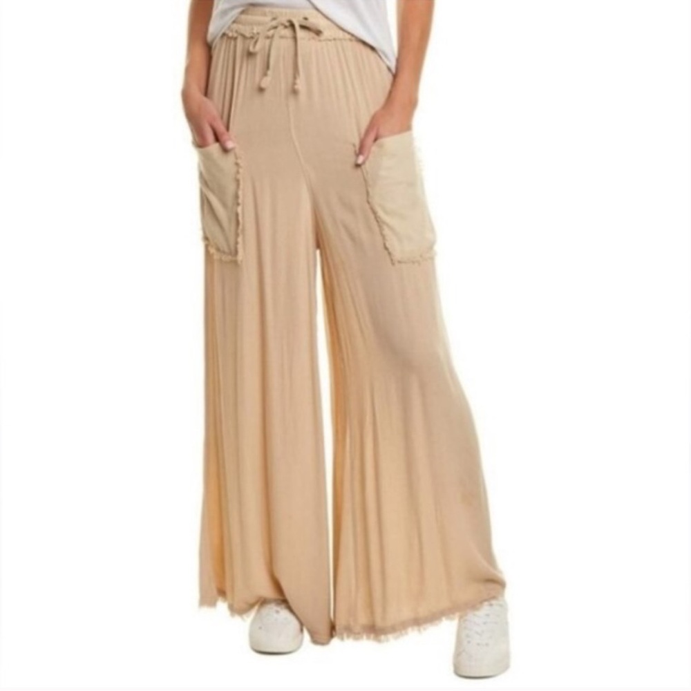 Free People Peachy Tan Wide-Leg Pants